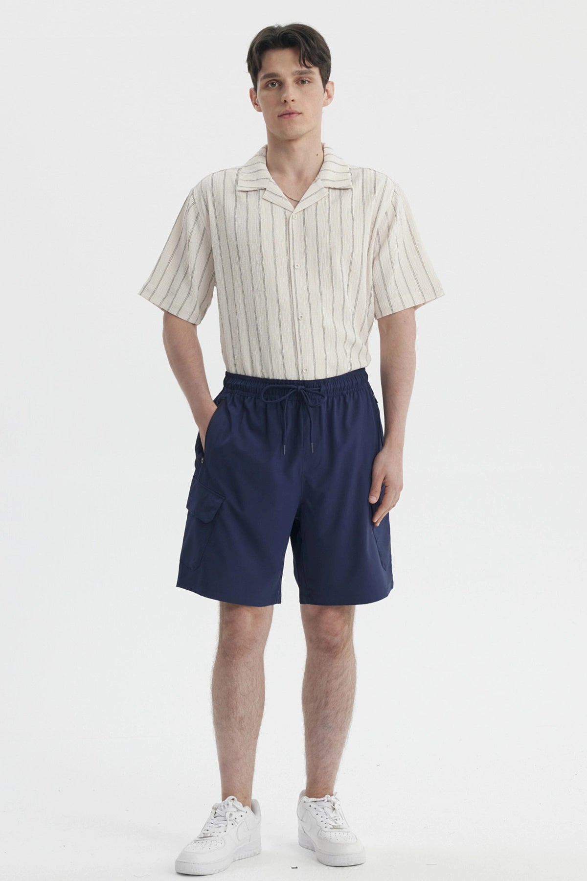 Bermuda Hombre Calce Recto Azul