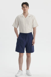 Bermuda Hombre Calce Recto Azul