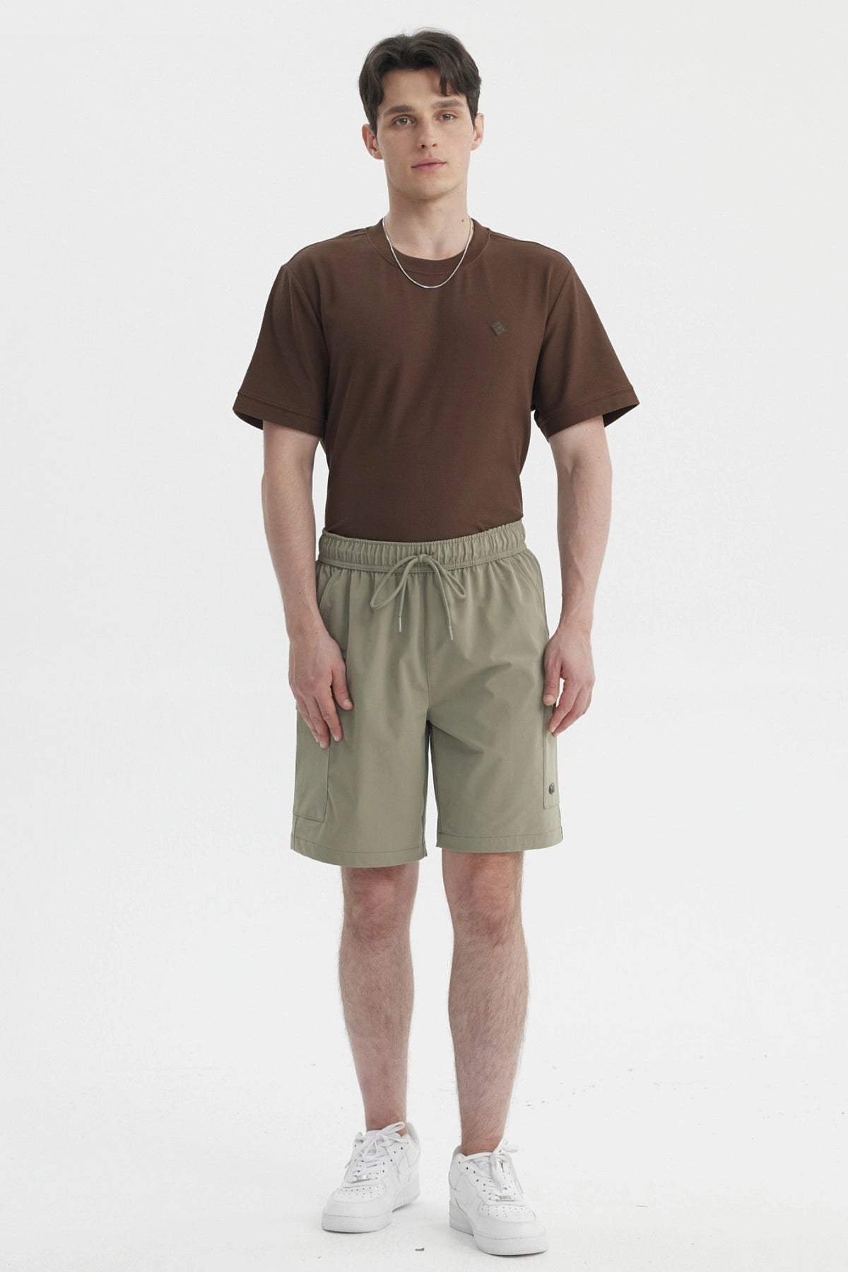 Bermuda Hombre Calce Recto Verde Militar