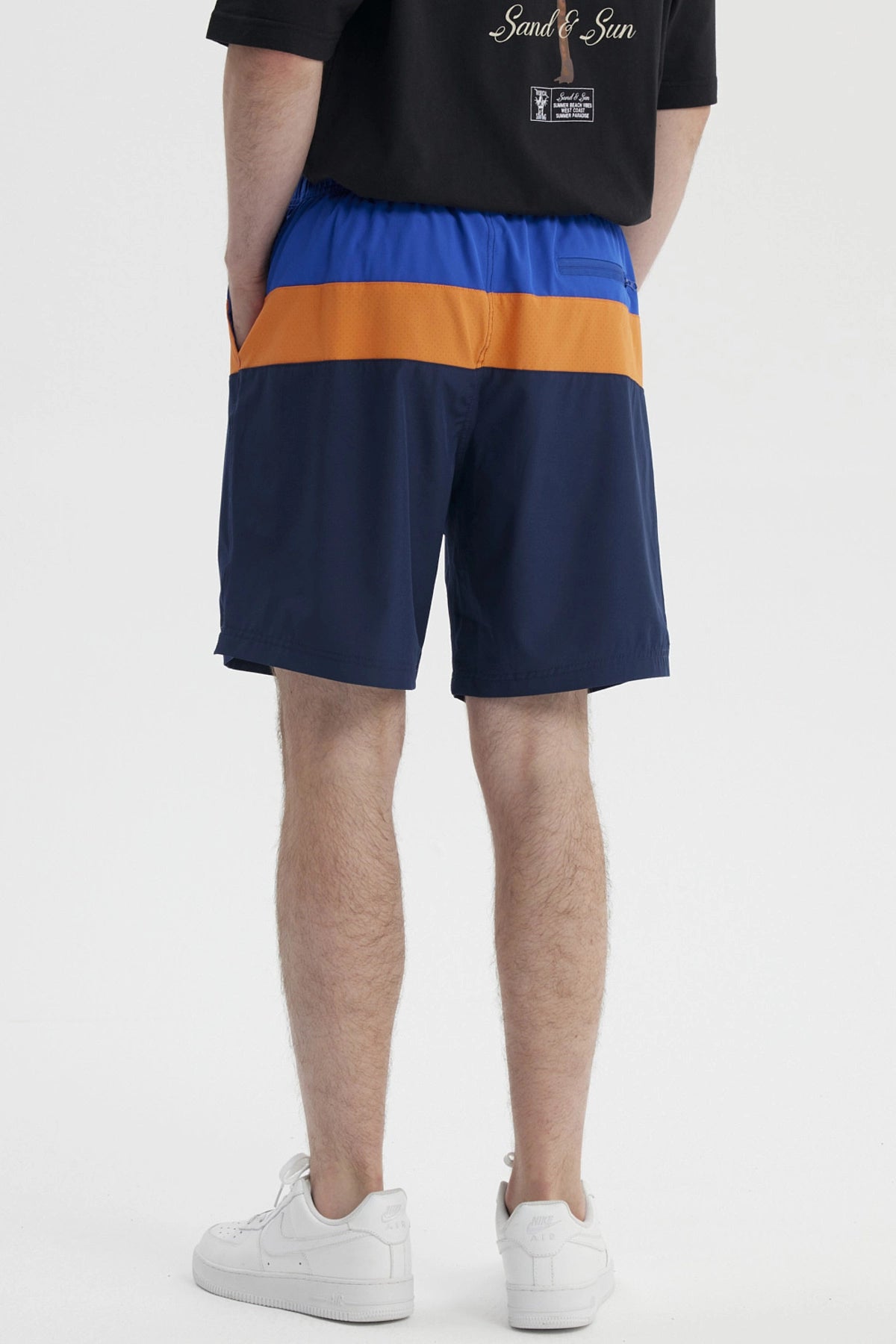 Short de Baño Hombre Liso Naranjo