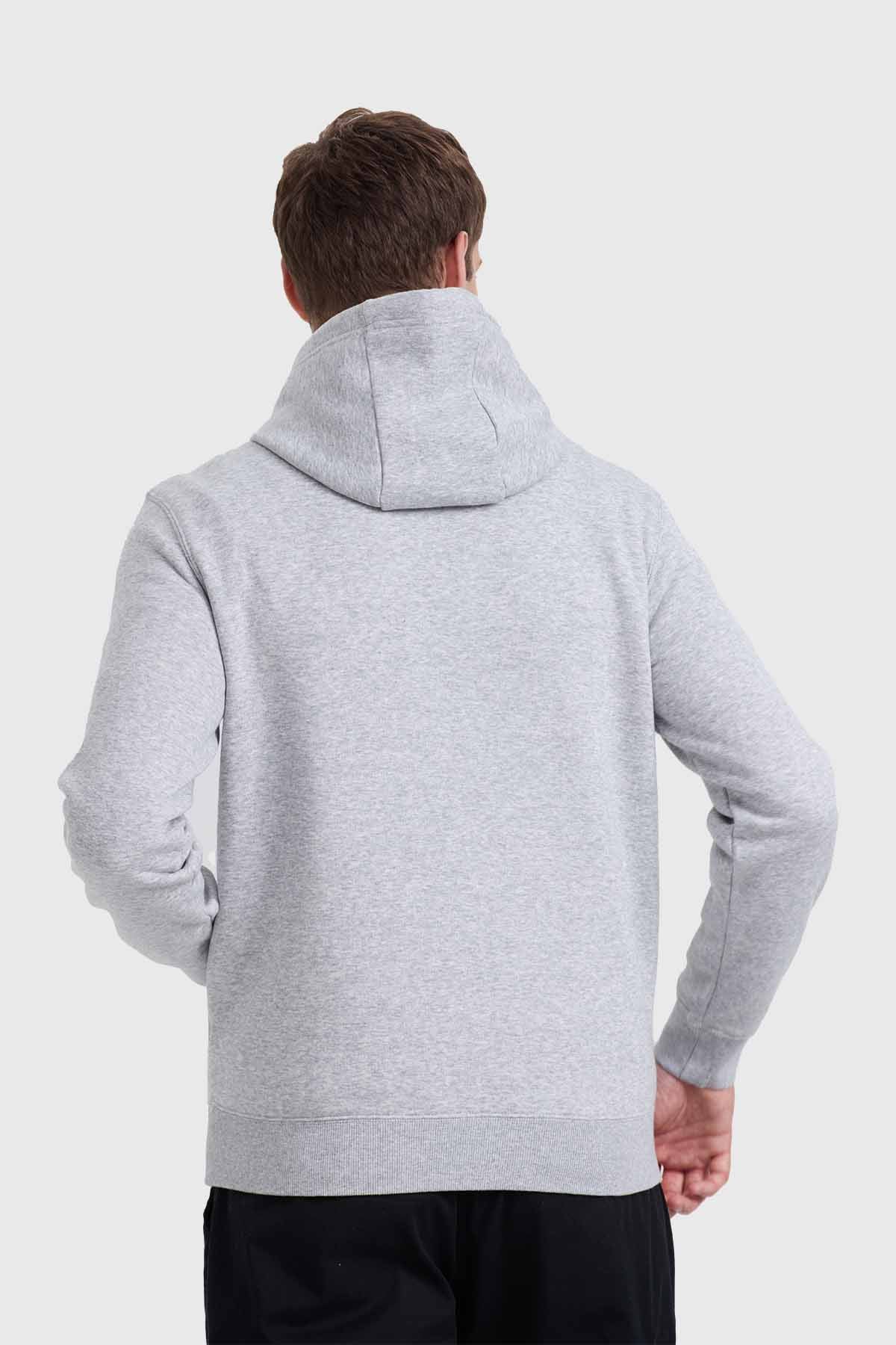 Polerón Hombre Hoodie Print Gris Melange
