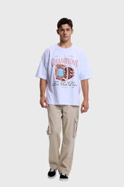 Polera Hombre Print Basketball Blanco