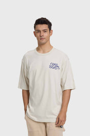 Polera Hombre Doble Print Beige