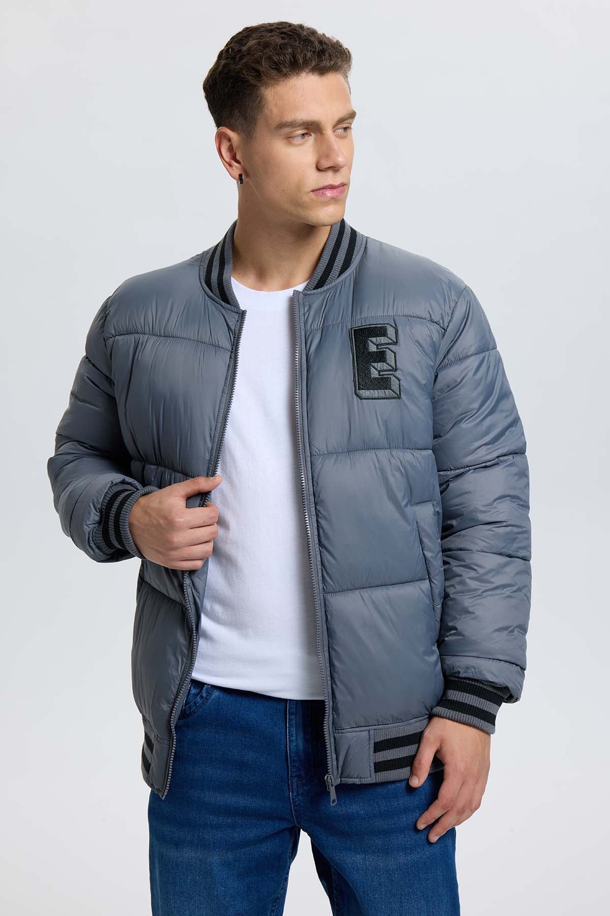Chaqueta Hombre Bomber Gris