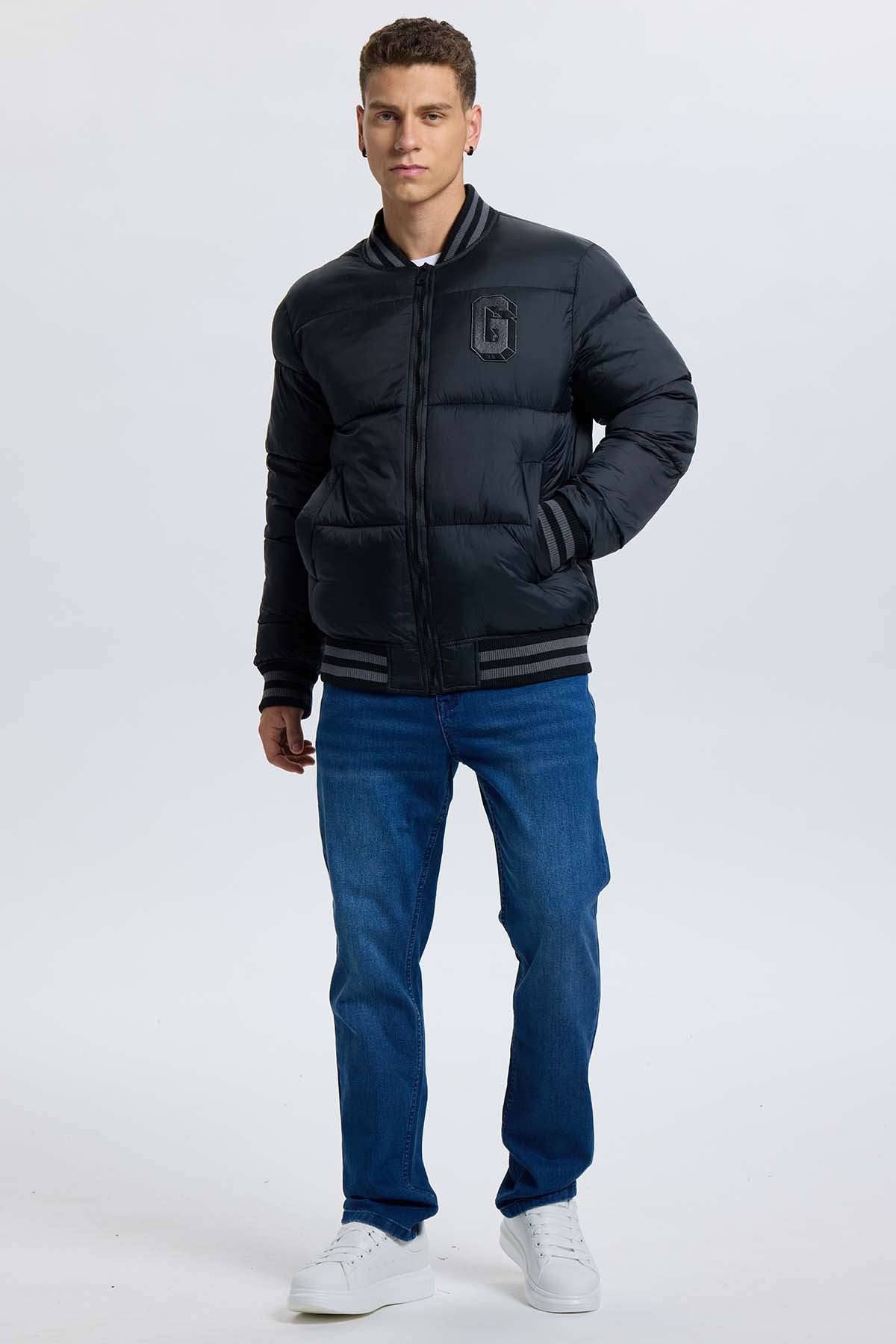 Chaqueta Hombre Bomber Negro