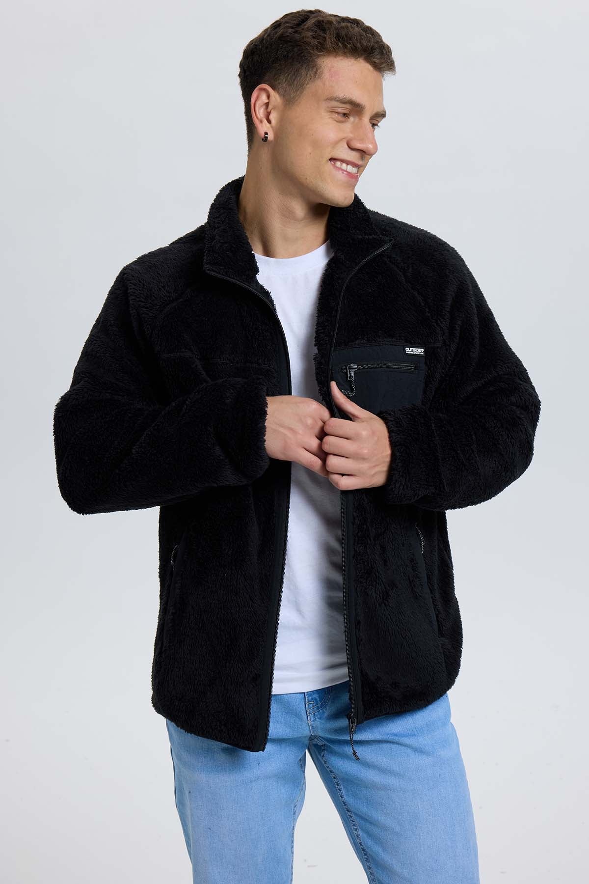 Polar Hombre Peludo Aplicación Taslán Negro