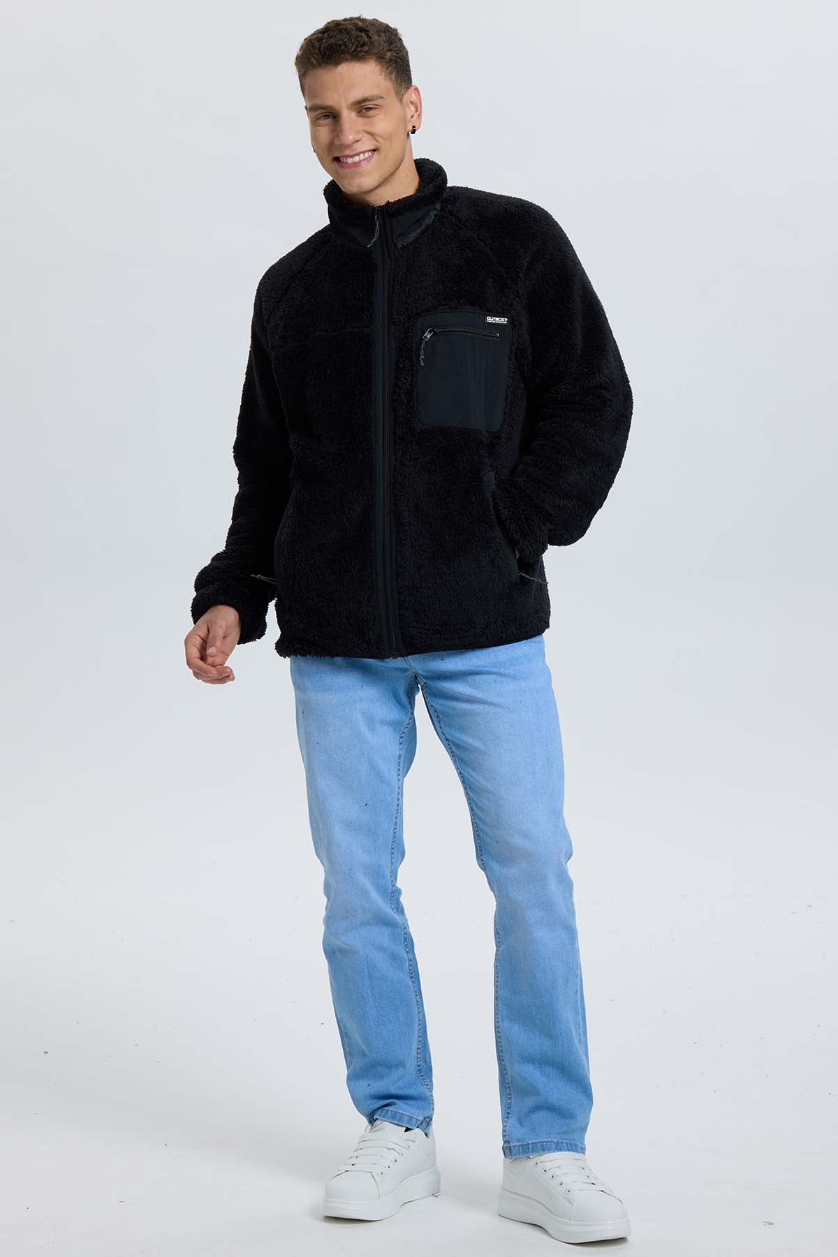 Polar Hombre Peludo Aplicación Taslán Negro