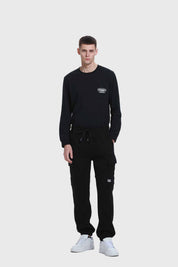 Pantalón Buzo Hombre Jogger Cargo Negro