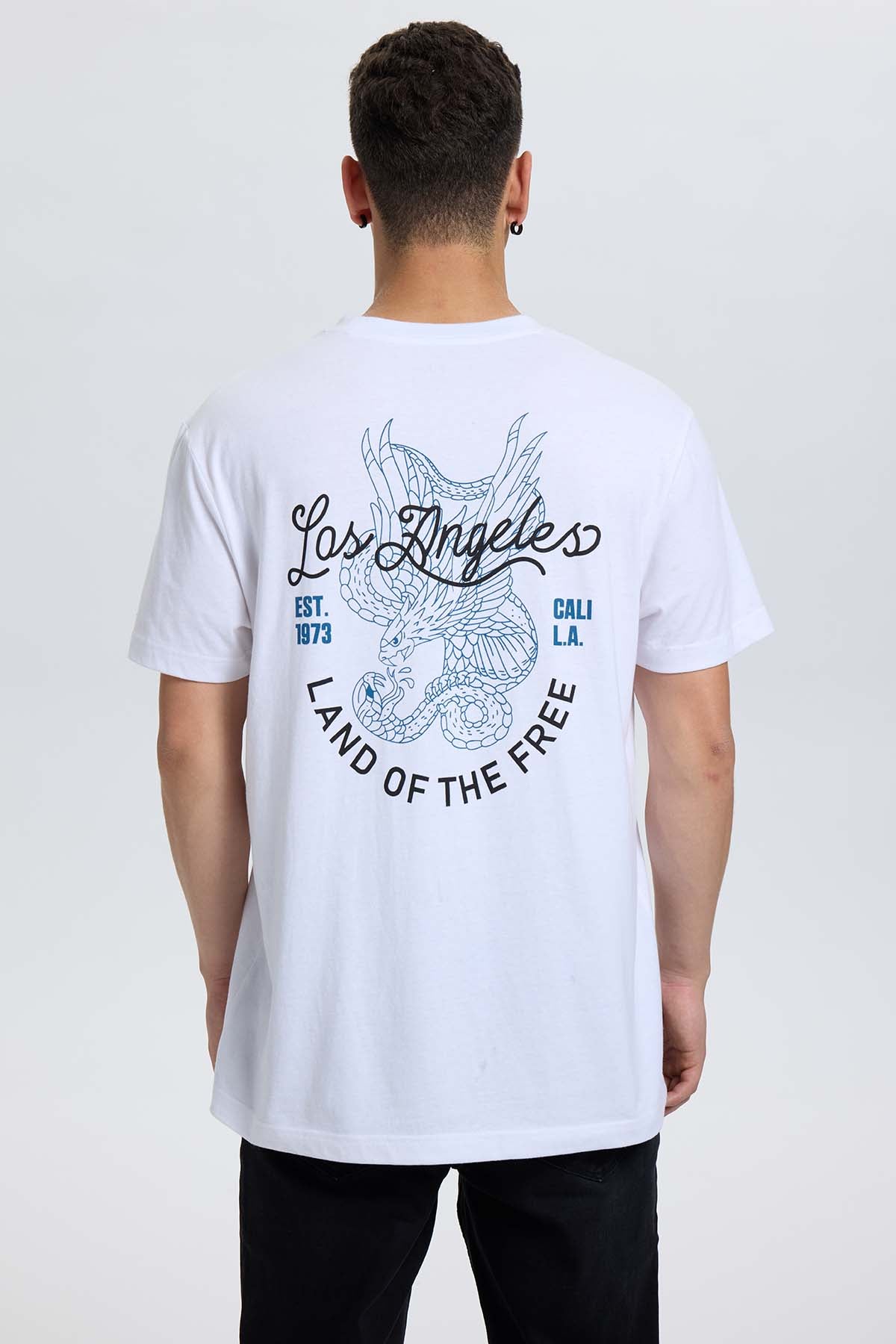 Polera Hombre Doble Print Blanco