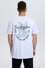 Polera Hombre Doble Print Blanco