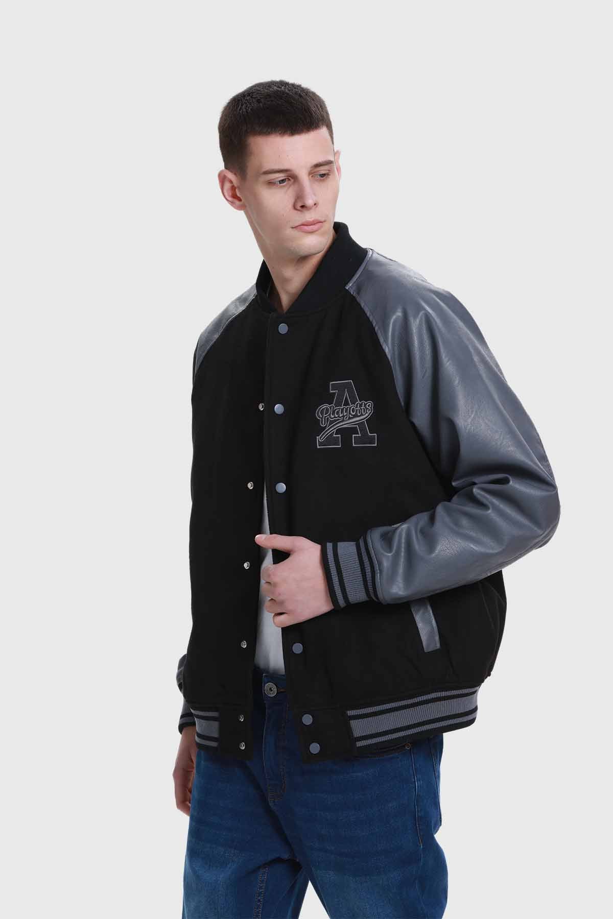 Chaqueta Hombre Varsity Negro