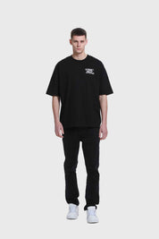 Polera Hombre Doble Print Negro