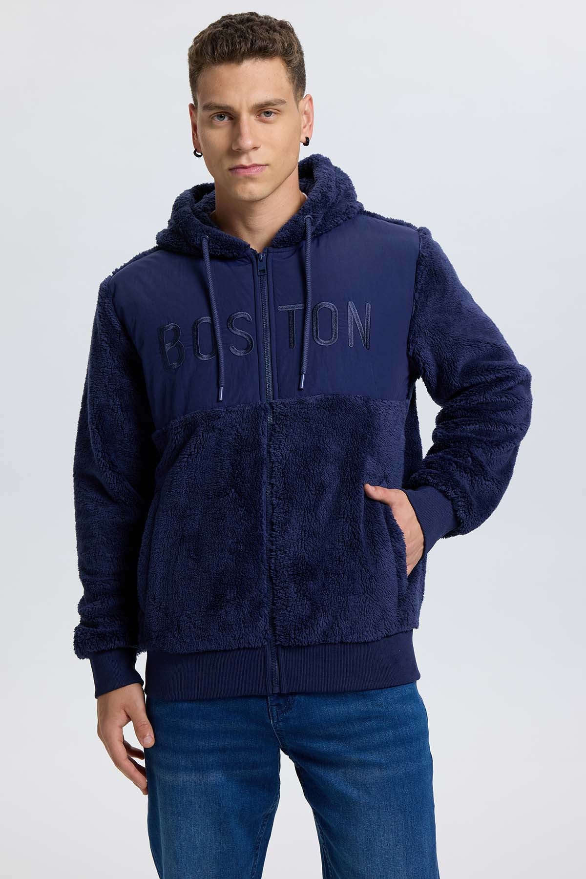 Polar Hombre Bordado Azul