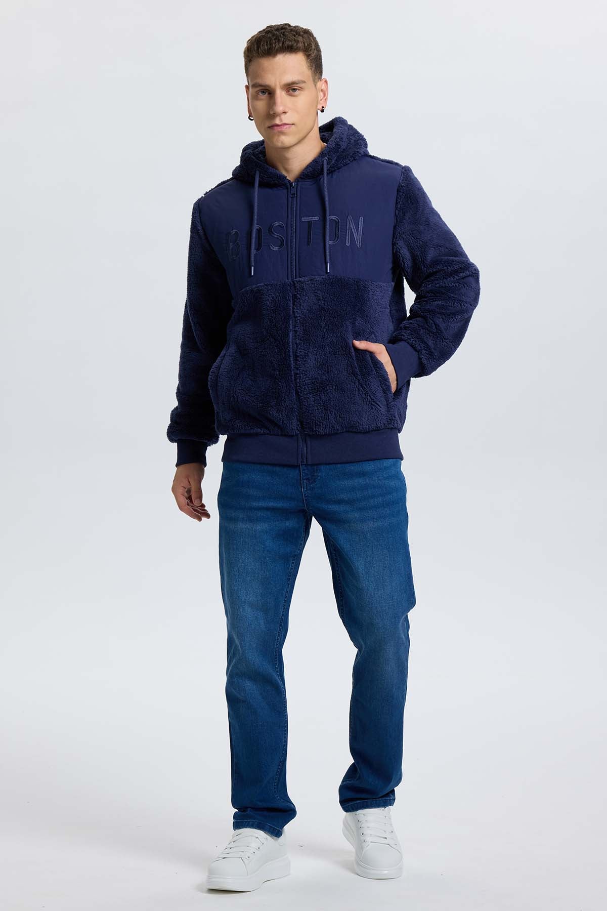 Polar Hombre Bordado Azul