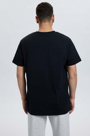 Polera Hombre Print College Negro