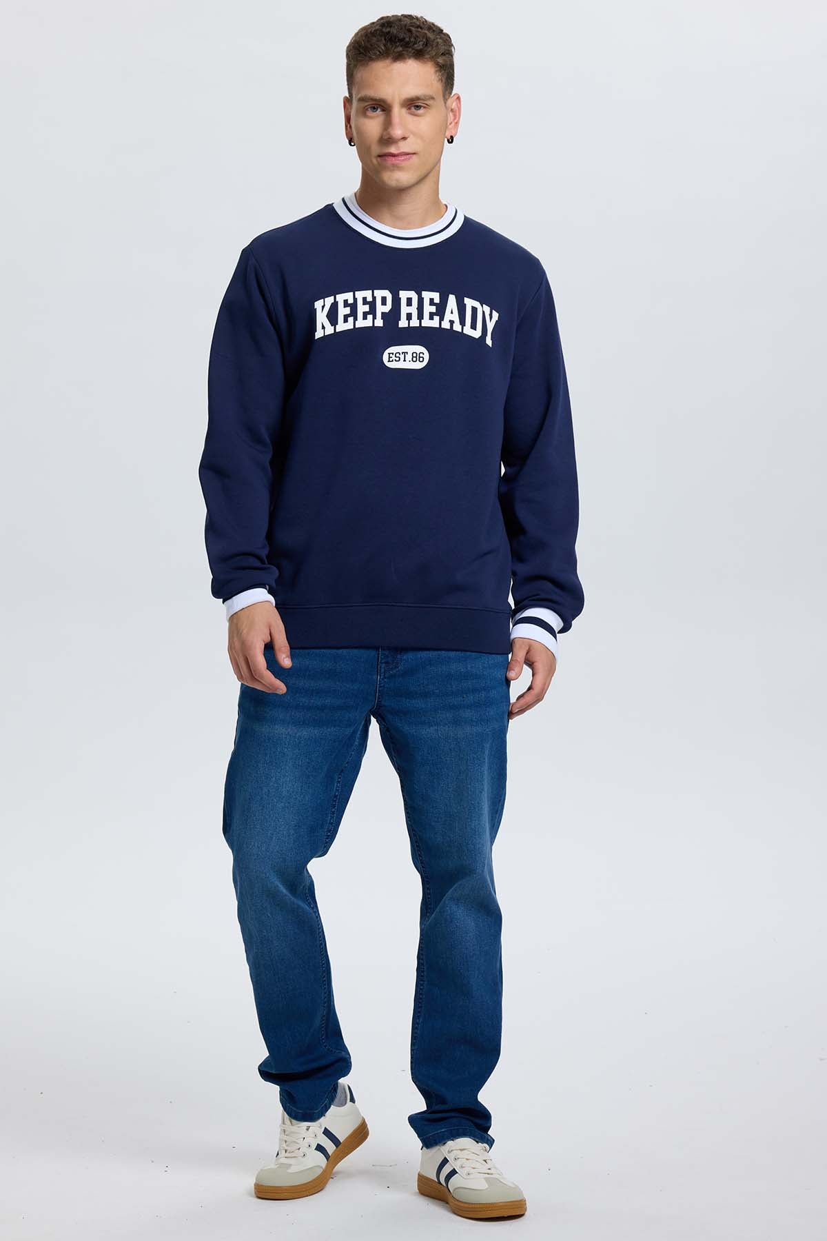 Polerón Hombre College Azul