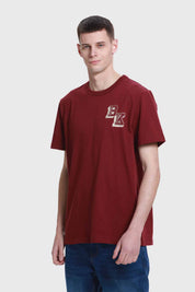 Polera Hombre Aplicación Burdeo