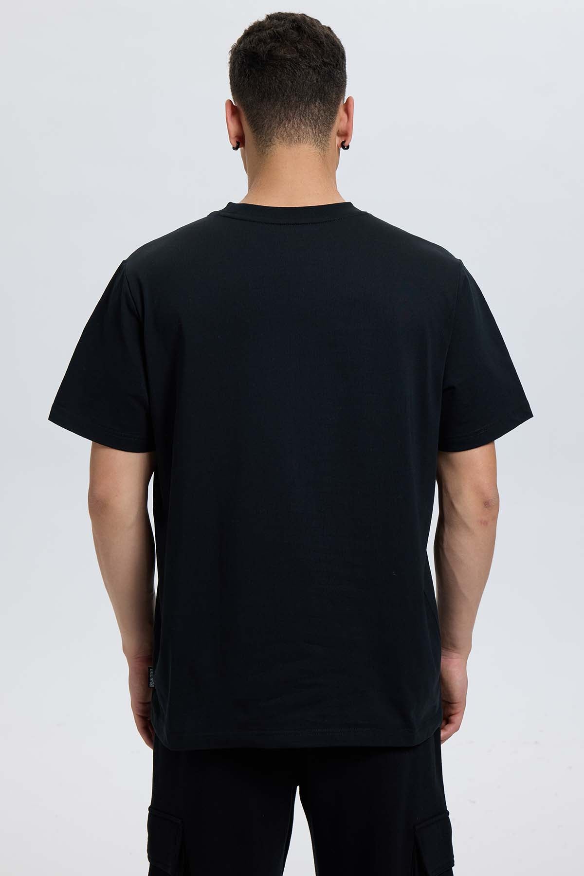 Polera Hombre College Print Cent Negro
