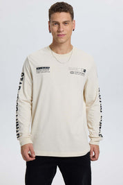 Polera Hombre Print Beige
