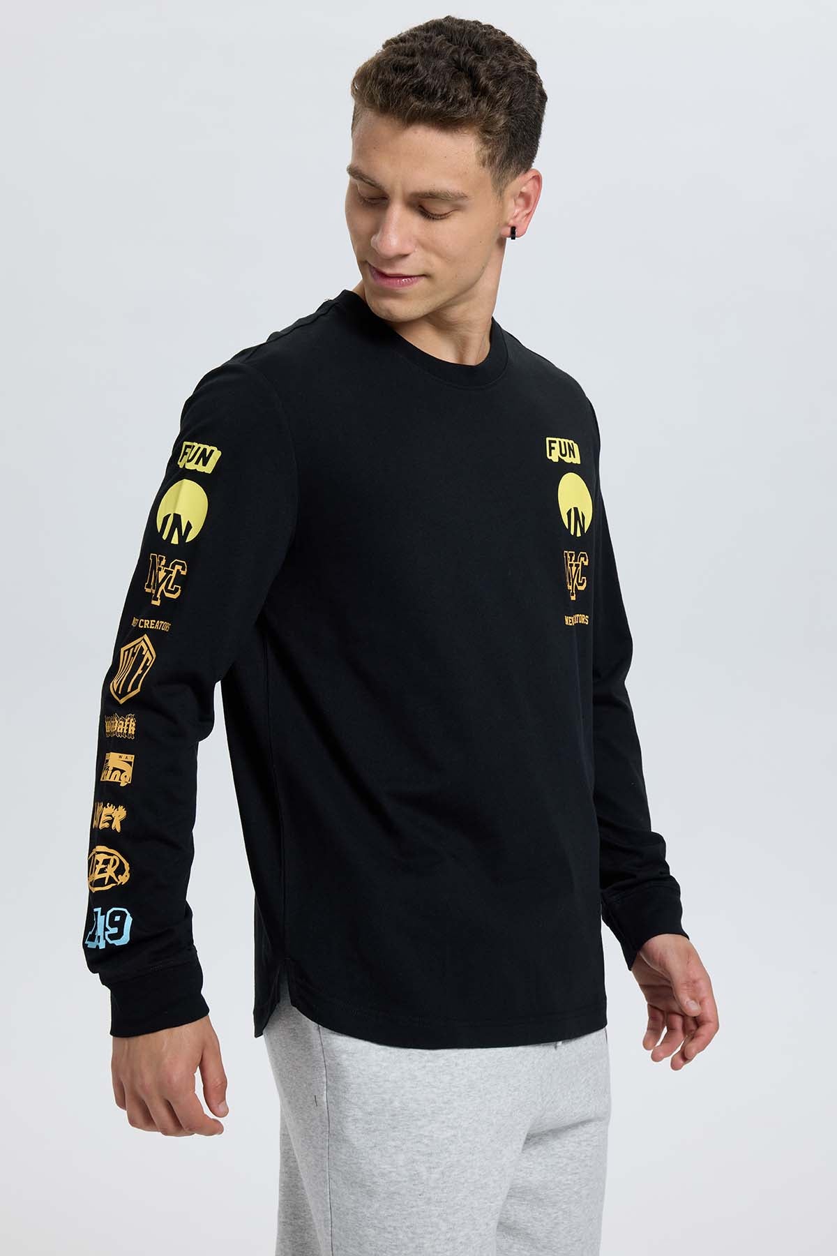Polera Hombre Print Negro