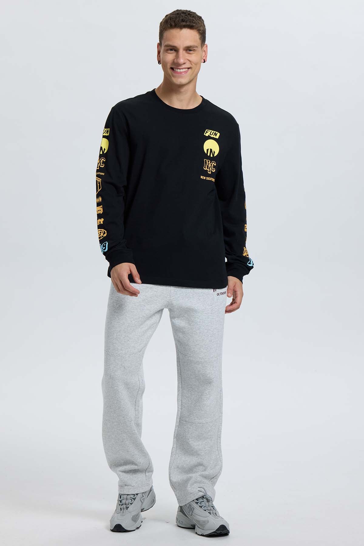 Polera Hombre Print Negro