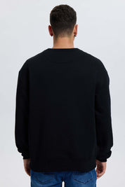 Polerón Hombre Print Texto Central Negro