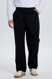 Pantalón Hombre Gabardina Cargo Negro