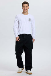 Pantalón Hombre Gabardina Cargo Negro