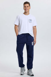 Pantalón Buzo Hombre Print College Azul