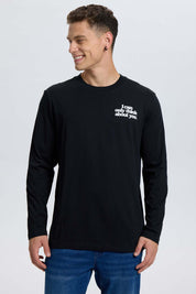 Polera Hombre Doble Print Negro
