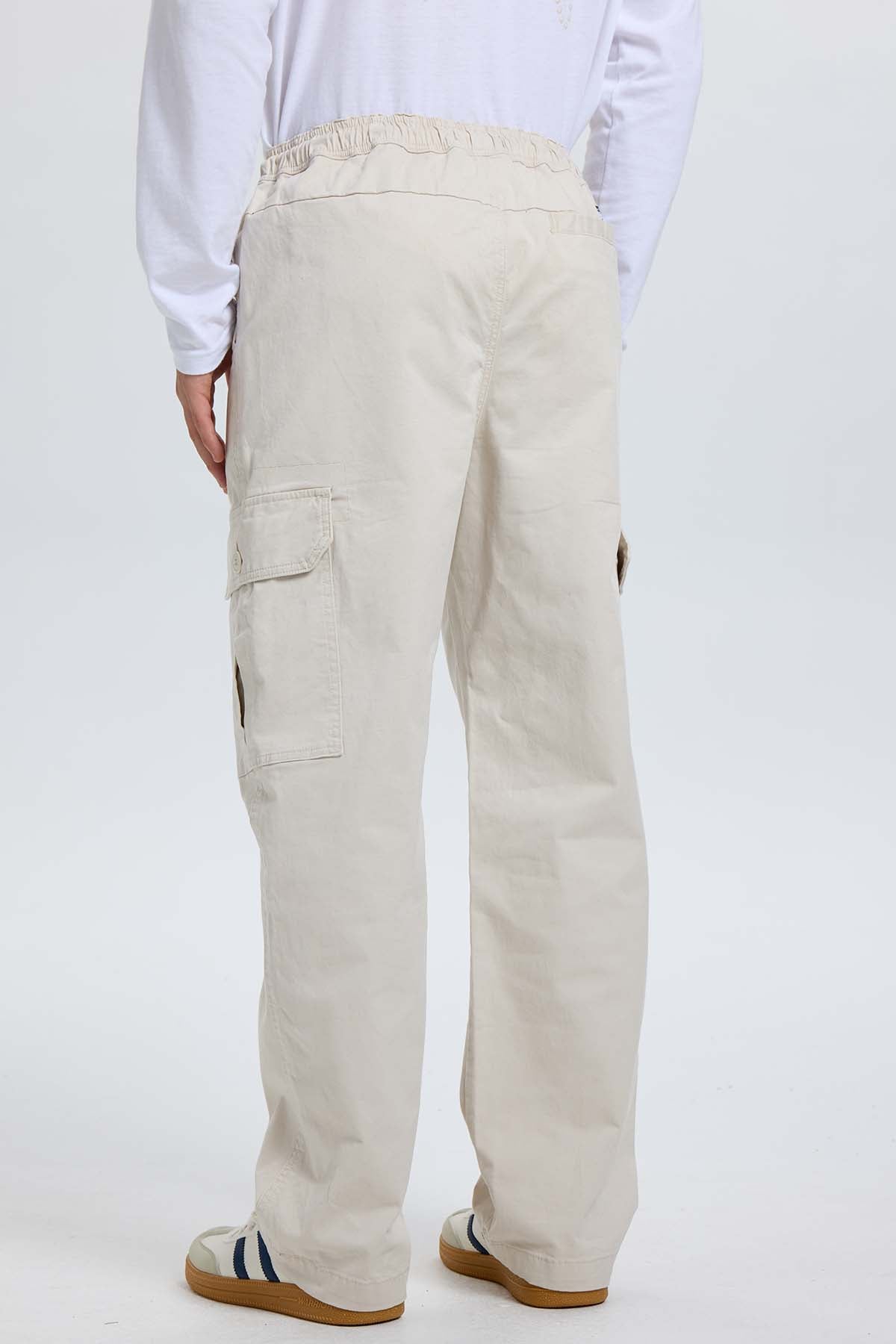 Pantalón Hombre Cargo Recto Beige