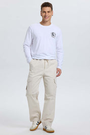 Pantalón Hombre Cargo Recto Beige