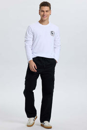 Pantalón Hombre Cargo Recto Negro