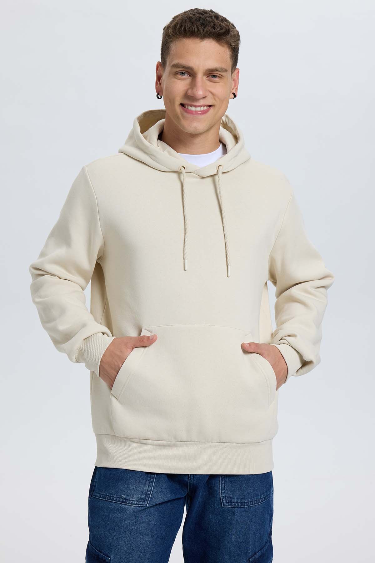 Polerón Hombre Hoodie Beige