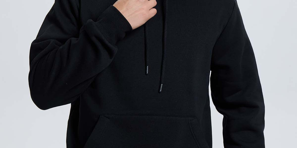 Polerón Hombre Hoodie Negro de franela cardada