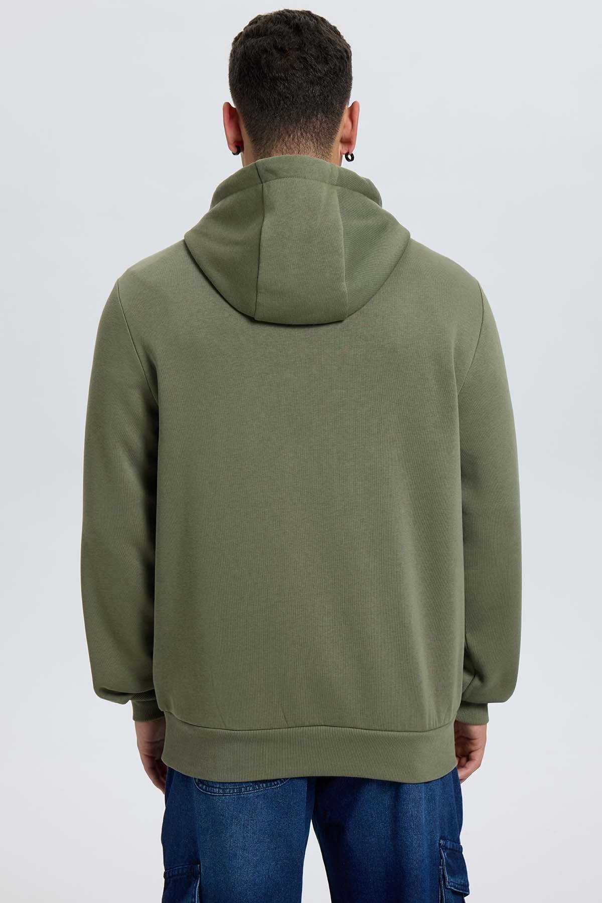 Polerón Hombre Hoodie Verde Militar