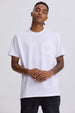 Polera hombre blanca con bolsillo contraste