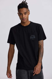 Polera hombre negra con bolsillo contraste