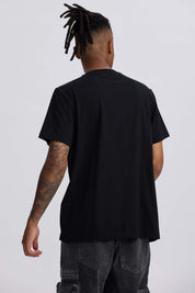 Polera hombre negra con bolsillo contraste