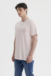 Polera Hombre Con Bolsillo Print Rosado