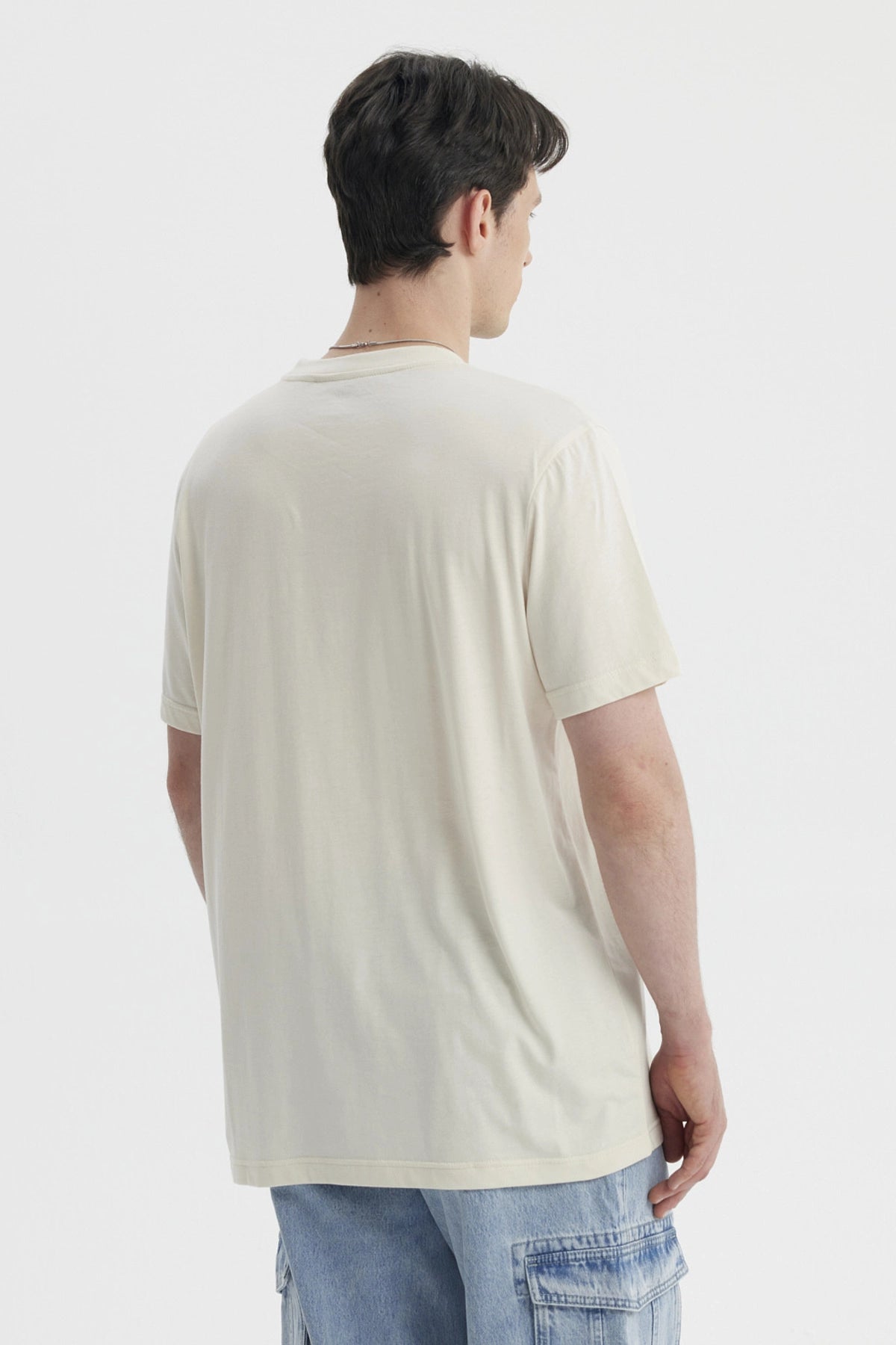 Polera Hombre Con Bolsillo Print Beige Claro