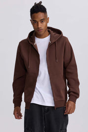 Polerón hombre full zipper chocolate
