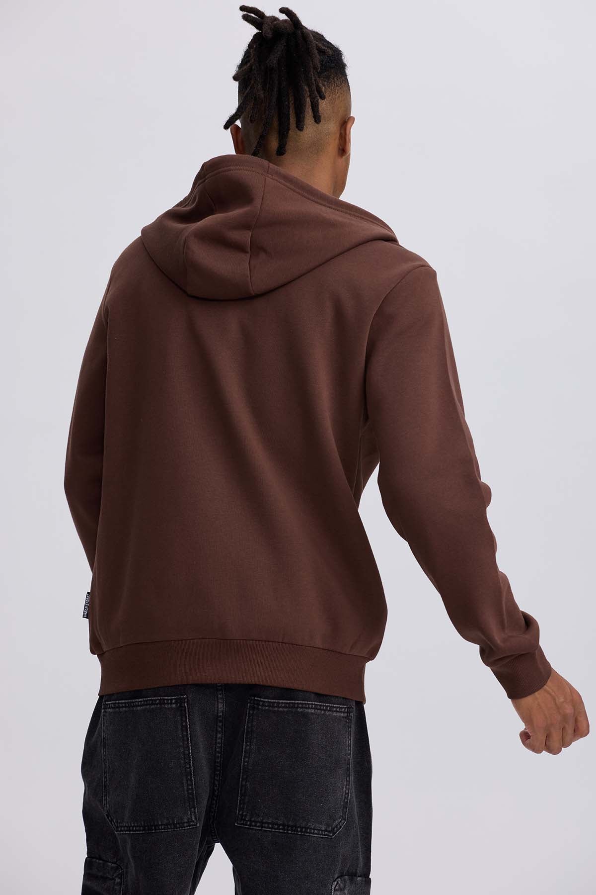 Polerón hombre full zipper chocolate