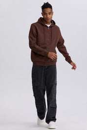 Polerón hombre full zipper chocolate