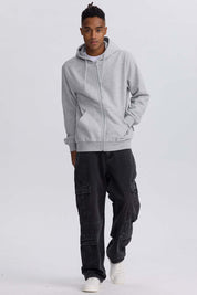 Polerón Hombre Full Zipper Gris Melange