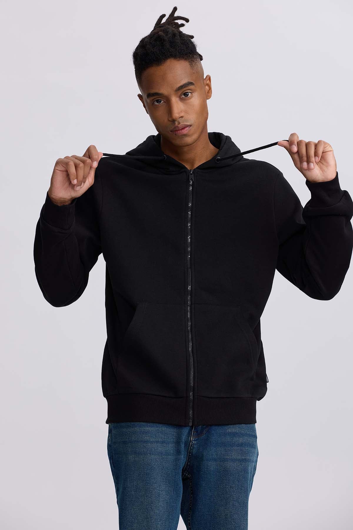 Polerón Hombre Full Zipper Negro