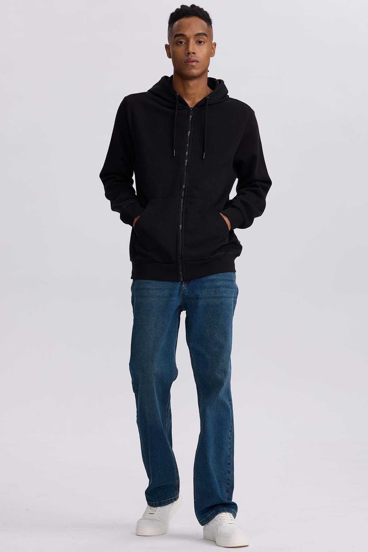 Polerón Hombre Full Zipper Negro