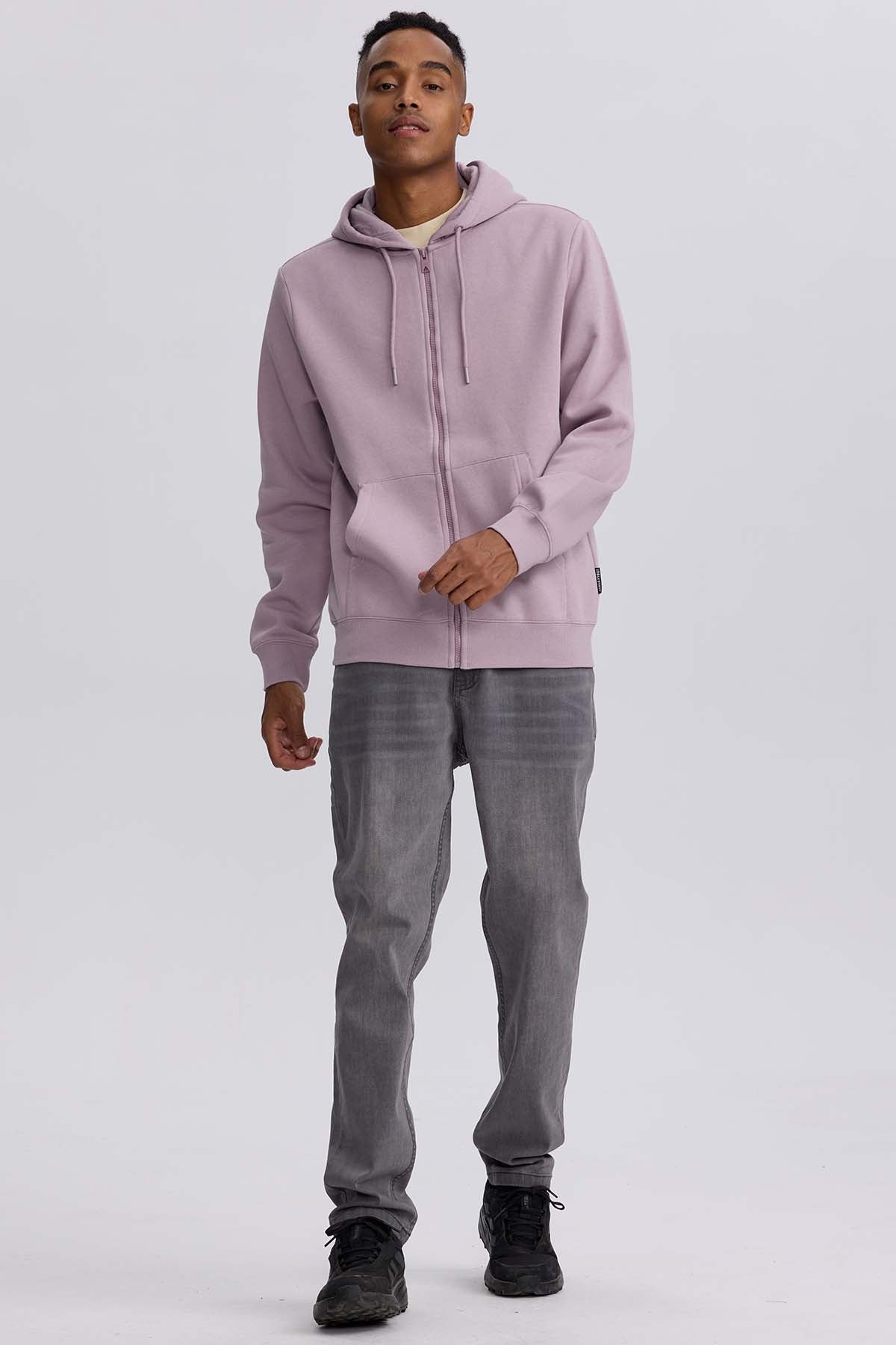Polerón Hombre Full Zipper Malva