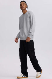 Polerón Hombre Liso Gris Melange