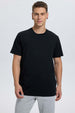 Polera negra hombre long fit básica